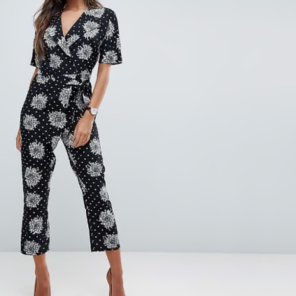 ASOS Pants - ASOS Black and White Patterned Jumpsuit